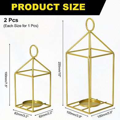 2Pcs Lantern Candle Holder, Iron Candle Holder Candlestick