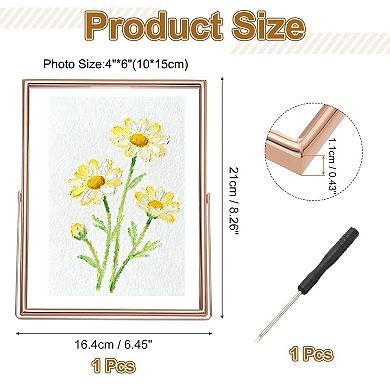 8.3 x 6.5" Vertical Floating Frame, Metal Edge Photo Frame Display 6x8inch 1Pc