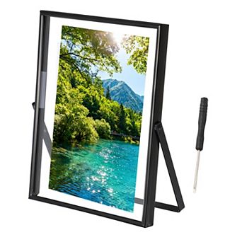 8.3 x 6.5" Vertical Floating Frame, Metal Edge Photo Frame Display 6x8inch 1 pc
