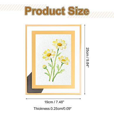 9.8 x 7.5inch Glass Photo Frame, Vertical or Horizontal Picture Frame 1Pc, Gold