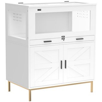 Hamster Cage with Storage Cabinet, Small Animal Cage with Pull Out Drawer