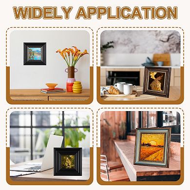 8.5x8.5" Resin Square Photo Frame, Tabletop Display & Wall Mount 1Pc, Blue