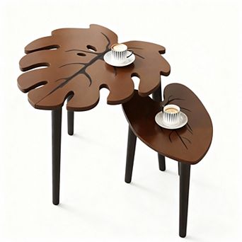 Monstera Leaf Nesting Tables - Modern Design for Living Spaces