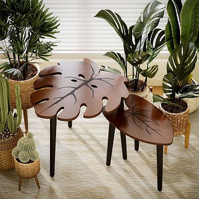 Monstera Leaf Nesting Tables - Modern Design for Living Spaces