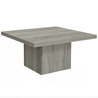 HOMCOM Square Coffee Table, Center Table w/ 1.6" Thick Top, Wood Grain