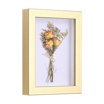 5x6.7 Inch Shadow Box Display Frame, 2cm Deep Photo Shadow Box, Gold