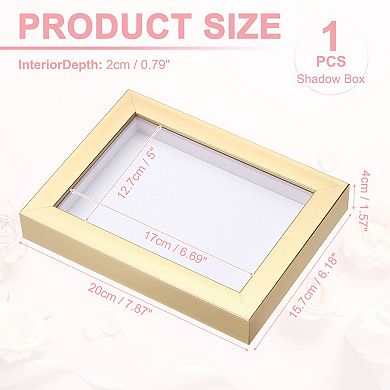 5x6.7 Inch Shadow Box Display Frame, 2cm Deep Photo Shadow Box, Gold