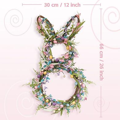 26" Foldable Bunny Easter Wreath Easter Decorations