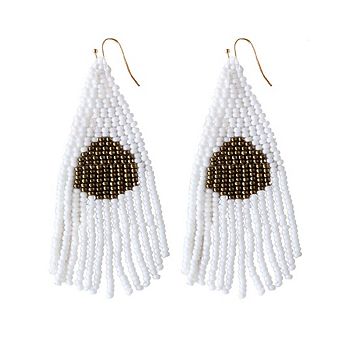 Luna White Embera Earring