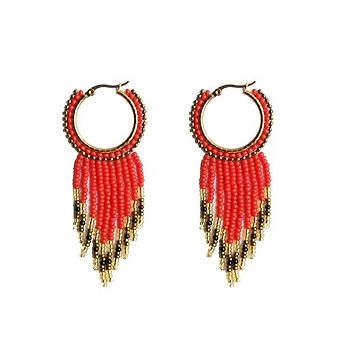 Fire Fringe Embera Earrings