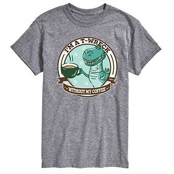 Big & Tall Disney / Pixar's Toy Story Rex I'm A T-Wreck Without My Coffee Graphic Tee
