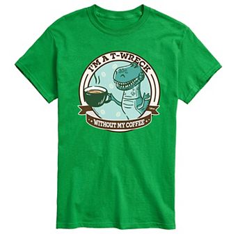 Big & Tall Disney / Pixar's Toy Story Rex I'm A T-Wreck Without My Coffee Graphic Tee