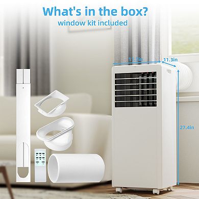 IDEALHOUSE 8000 BTU 3-in-1 ABS Portable Room Air Conditioner