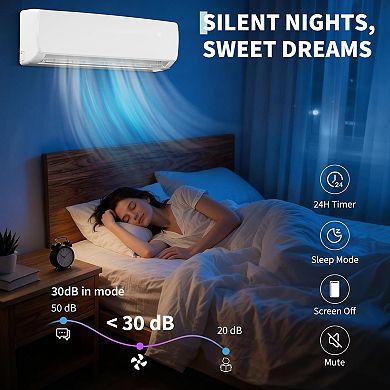 IDEALHOUSE 9000 BTU Inverter Mini Split AC Heat