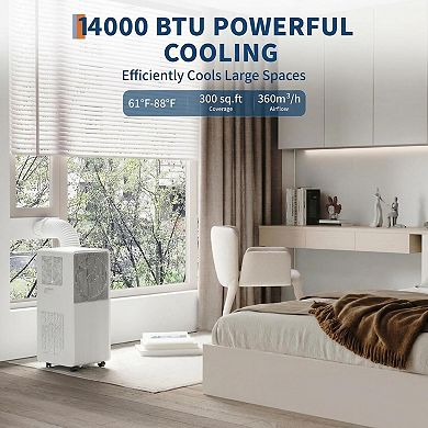 IDEALHOUSE 14000 BTU Mobile Air Conditioner with Cooling, Fan, Dehumidifier