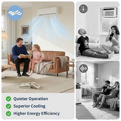 IDEALHOUSE 9000 BTU Inverter Mini Split AC Heat