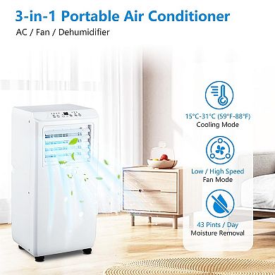 IDEALHOUSE 10000BTU 3-in-1 ABS Portable Quiet Air Conditioner