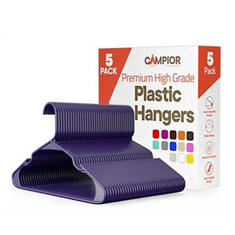 Campior Plastic Hangers Slim, Heavy-Duty, Non-Slip Notches, Pack of 150