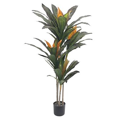 Dracaena Artificial Plants with Planter Realistic Fake Dracaena Faux Decor