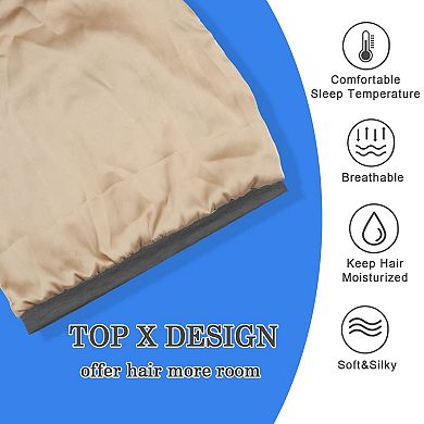 Adjustable Silk Hair Bonnet Satin Lined Sleep Cap Wrap Slouch Beanie