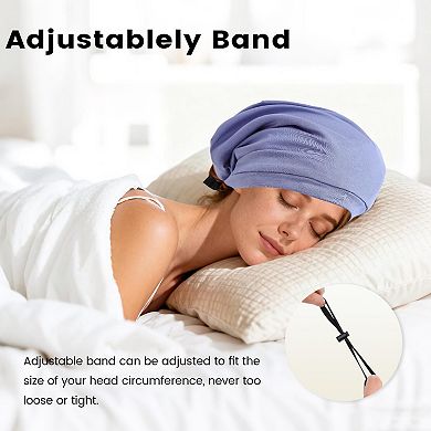 Adjustable Silk Bonnet Satin Lined Sleep Cap Curly Hair Women Men