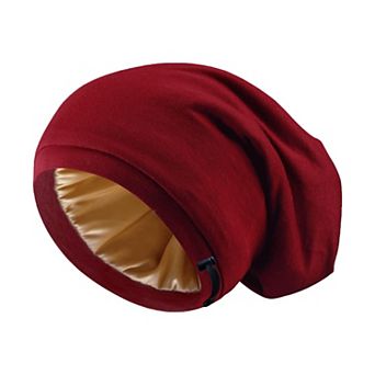 Adjustable Silk Bonnet Satin Lined Sleep Cap Curly Hair Women Men