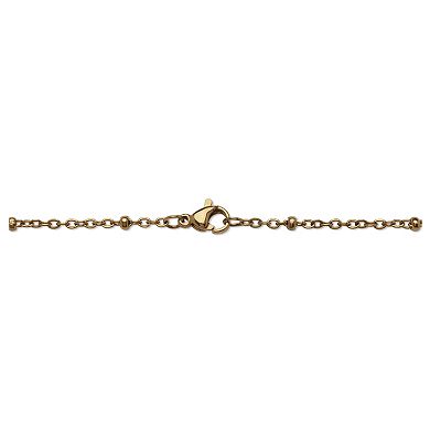 Crystal Yellow Gold Ion-Plated Bumblebee Necklace, 18 Inches