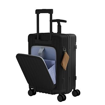 Mjkone 20 Inch Front-Opening Hardside Carry-On Luggage with Seat & TSA Lock