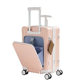 Mjkone 20 Inch Front-Opening Hardside Carry-On Luggage with Seat & TSA Lock