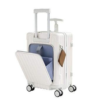 Mjkone 20 Inch Front-Opening Hardside Carry-On Luggage with Seat & TSA Lock