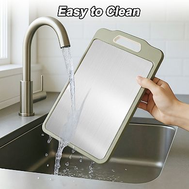 Double-Sided Stainless Steel Cutting Board Hygienic Kitchen Board