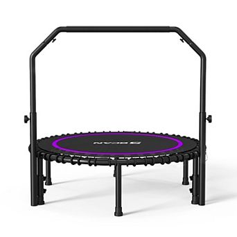 BCAN 450/550LBS Foldable Trampoline, Fitness Rebounder with Adjustable Foam Handle