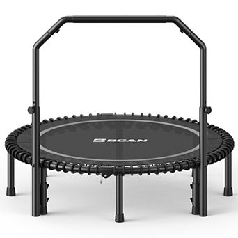 BCAN 450/550LBS Foldable Trampoline, Fitness Rebounder with Adjustable Foam Handle