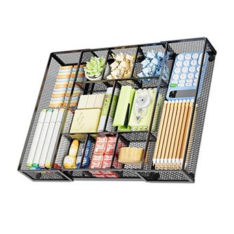 Expandable Mesh Drawer Organizer 10 Compartments Adjustable