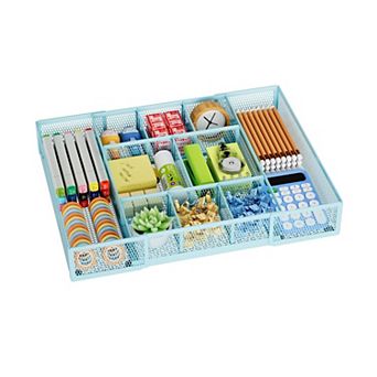 Expandable Mesh Drawer Organizer 10 Compartments Adjustable