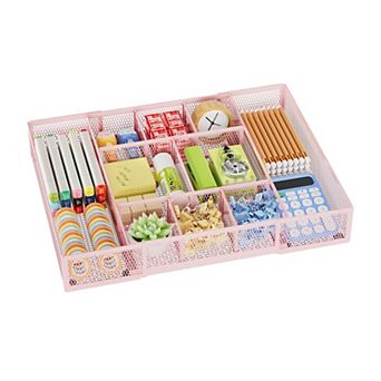 Expandable Mesh Drawer Organizer 10 Compartments Adjustable