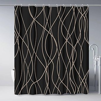 Polyester Curtain With Wavy Lines