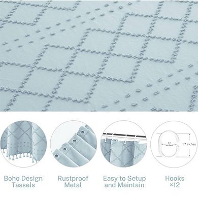 Woven Chevron Textured Shower Curtain