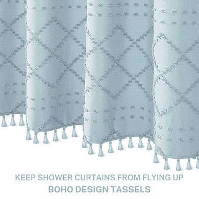 Woven Chevron Textured Shower Curtain