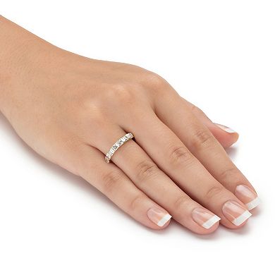 1.12 Cttw. Cubic Zirconia 14k Gold-plated Sterling Silver Channel-Set Ring