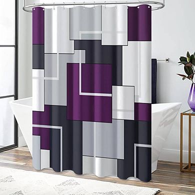 Geometric Shower Curtain With Hooks