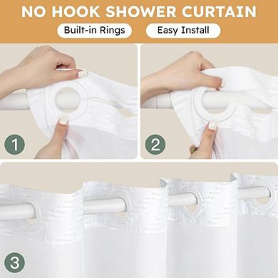 Waterproof Mesh Top Shower Curtain