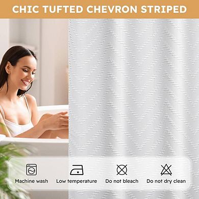 Waterproof Mesh Top Shower Curtain