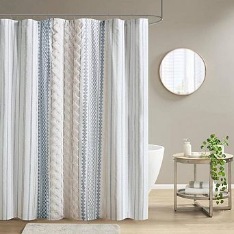 Tufted Chenille Cotton Shower Curtain