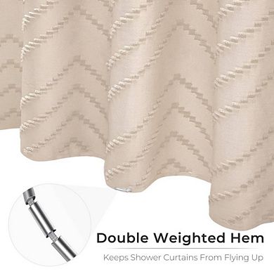 Boho Textured Farmhouse Shower Curtain