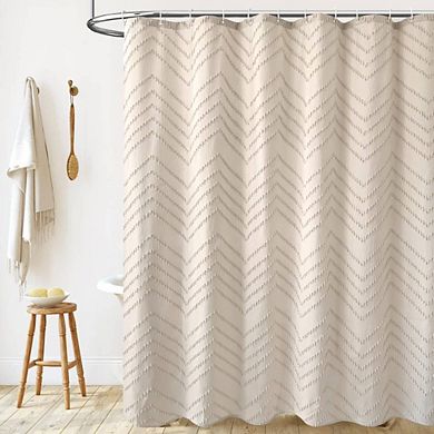 Boho Textured Farmhouse Shower Curtain
