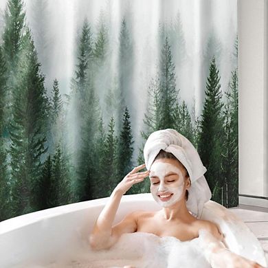 Misty Forest Waterproof Shower Curtain