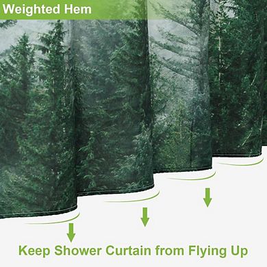 Misty Forest Waterproof Shower Curtain