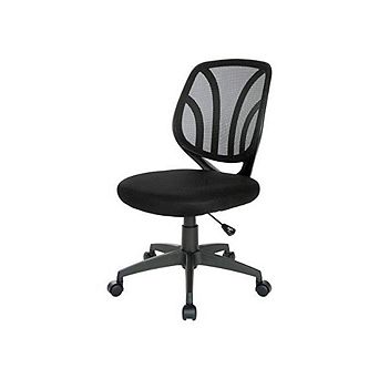 FurniFact Armless Desk Chair Modern Office Chair With Mesh Screen Back