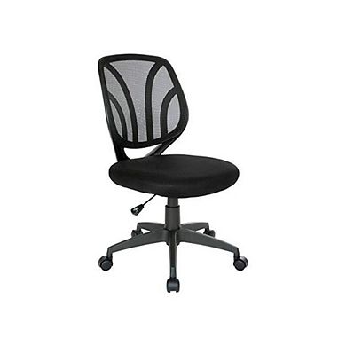 FurniFact Armless Desk Chair Modern Office Chair With Mesh Screen Back